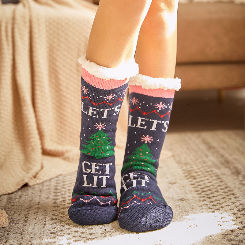 12 Pairs Slipper Socks Christmas Socks Autumn Winter In Ankle Socks Plus Thick Velvet Floor Socks Home Socks Adult Socks  Carpet Socks